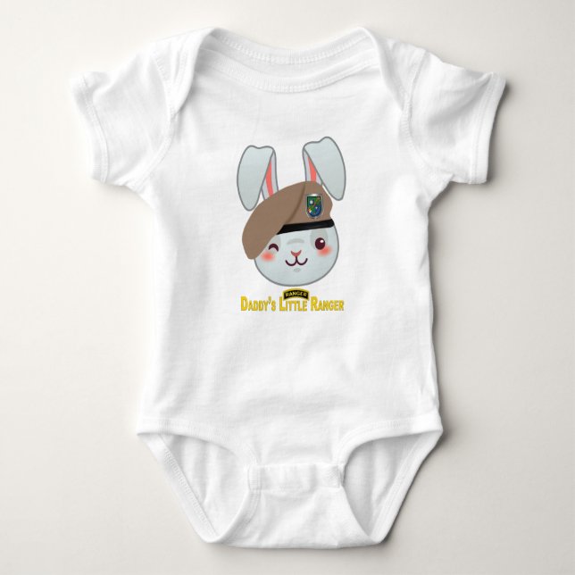 “Daddy’s Little Ranger Bunny” Baby Bodysuit (Front)