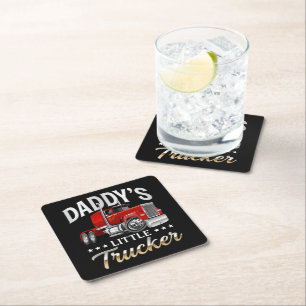 Daddy’s Little Trucker Square Paper Coaster