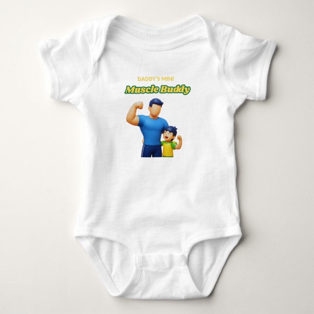 Daddy’s Mini Muscle Buddy  Baby Bodysuit (Front)