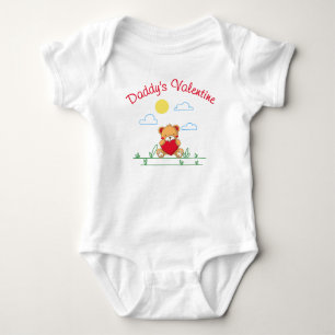 Daddy’s Valentine – Cute Teddy Bear With Heart Baby Bodysuit