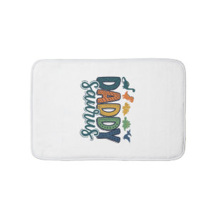 Daddy Saurus Cute Dinosaur Dad Vector Design_1 Bath Mat