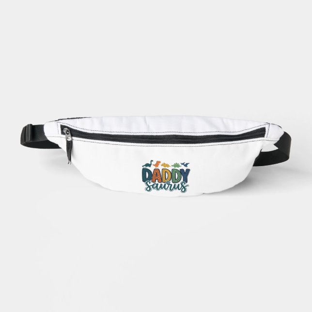 Daddy Saurus Cute Dinosaur Dad Vector Design_1 Bum Bags (Front)
