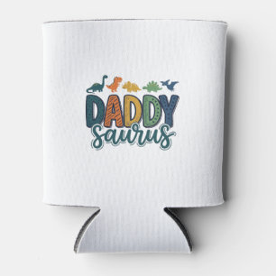 Daddy Saurus Cute Dinosaur Dad Vector Design_1 Can Cooler