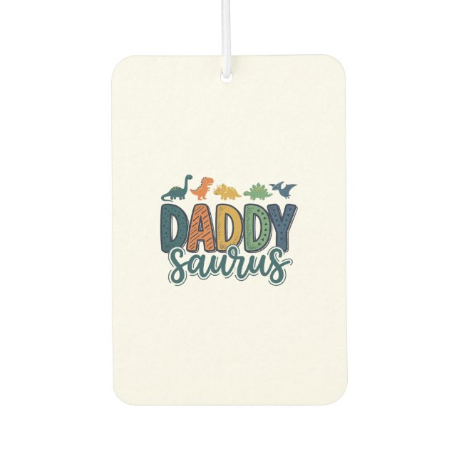Daddy Saurus Cute Dinosaur Dad Vector Design_1 Car Air Freshener (Front)