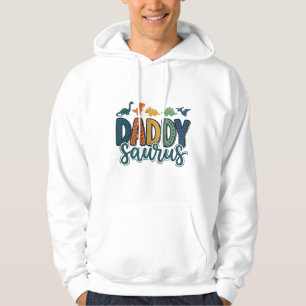 Daddy Saurus Cute Dinosaur Dad Vector Design_1 Hoodie