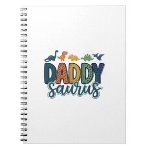 Daddy Saurus Cute Dinosaur Dad Vector Design_1 Notebook