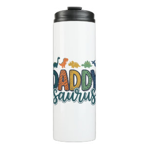 Daddy Saurus Cute Dinosaur Dad Vector Design_1 Thermal Tumbler