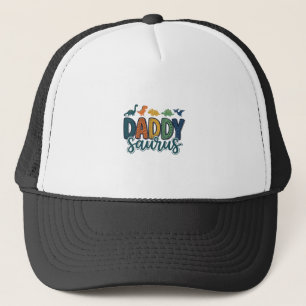 Daddy Saurus Cute Dinosaur Dad Vector Design_1 Trucker Hat