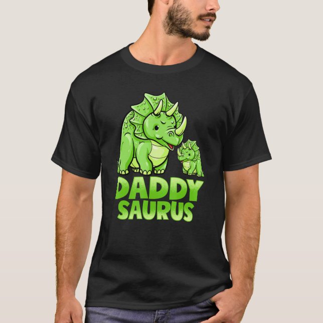 Daddy Saurus Dinosaur Funny Daddysaurus For Dad Fa T-Shirt (Front)