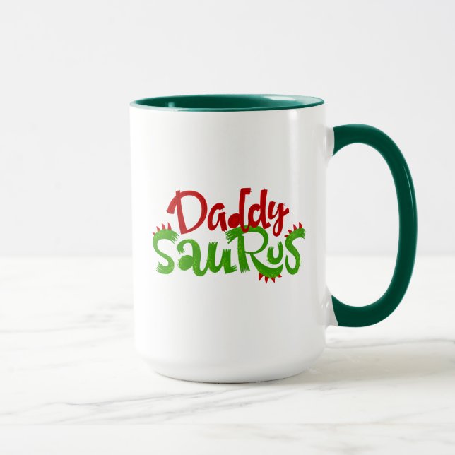 Daddy Saurus Dinosaur Lettering Mug (Right)