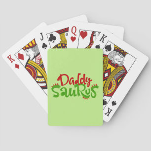 Daddy Saurus Dinosaur Lettering Playing Cards