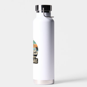 Daddy Saurus Retro Dinosaur Sunset Shirt Design_1 Water Bottle