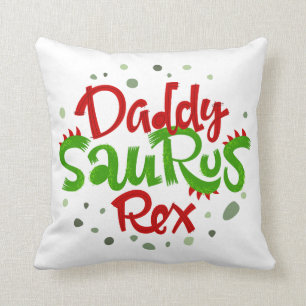 Daddy Saurus Rex Illustration Cushion