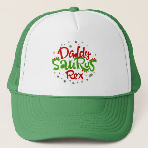 Daddy Saurus Rex Illustration Trucker Hat