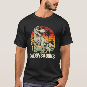 Daddy Saurus T Rex Dad Retro Funny Dinosaur Father T-Shirt