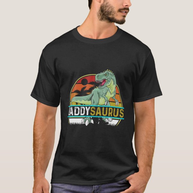 Daddy Saurus T Rex Dinosaur Men Father's Day T-Shirt (Front)