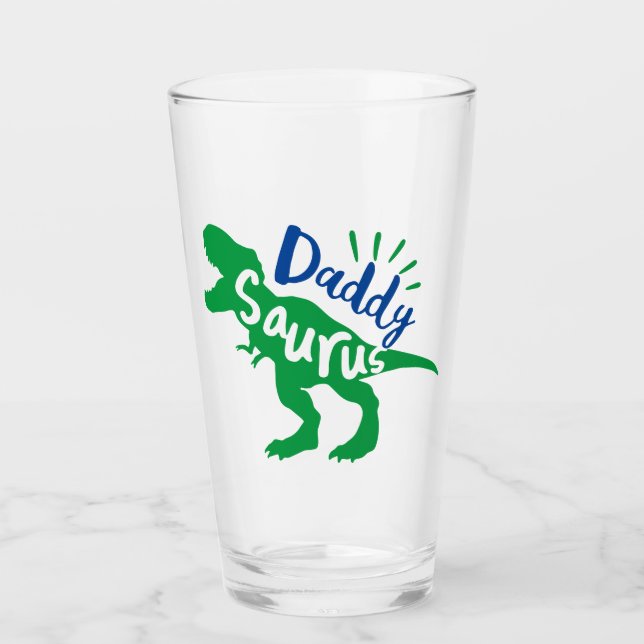 Daddy Saurus T-Rex Silhouette Glass (Front)