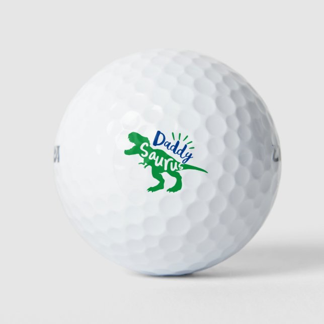 Daddy Saurus T-Rex Silhouette Golf Balls (Front)