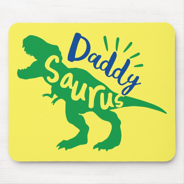 Daddy Saurus T-Rex Silhouette Mouse Pad (Front)