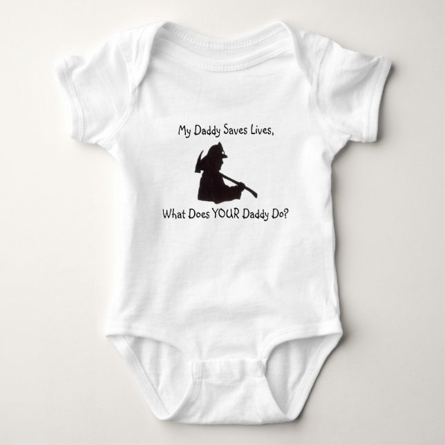 Daddy Saves Lives Baby Bodysuit (Front)