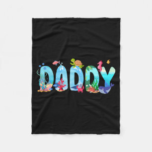 Daddy Sea Animal Theme Family Birthday Party Fleece Blanket