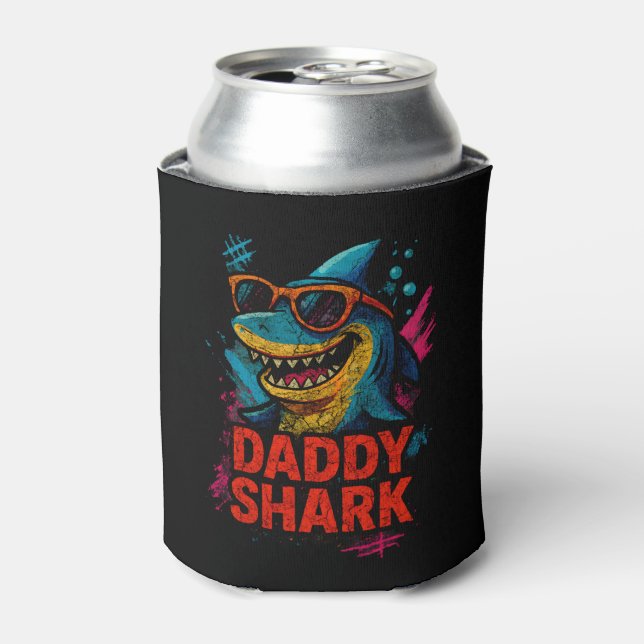 Daddy Shark Father's Day Gifts Can Cooler (Can Front)