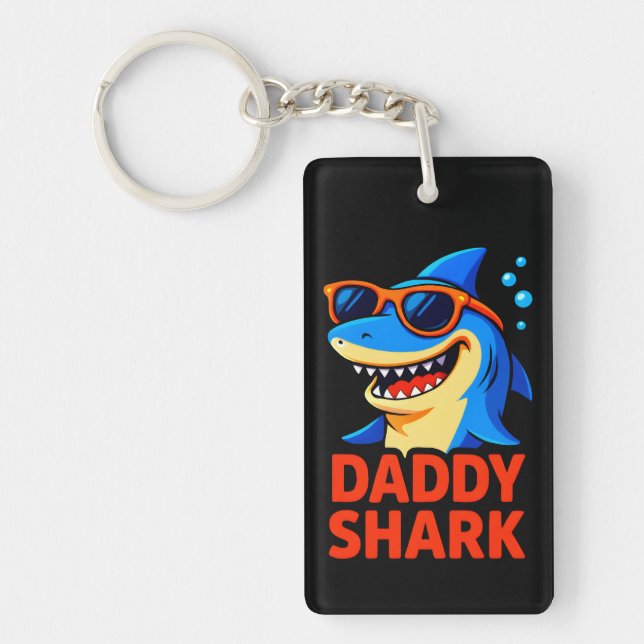 Daddy Shark Father's Day Gifts Key Ring (Front)