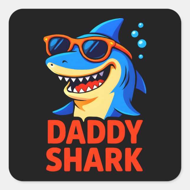 Daddy Shark Father's Day Gifts Square Sticker (Front)