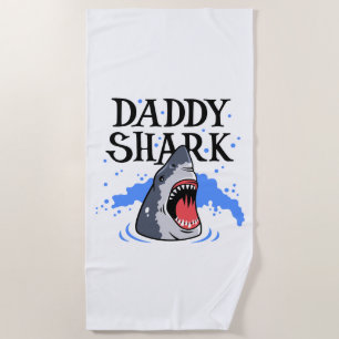 Daddy Shark - Great White Beach Towel