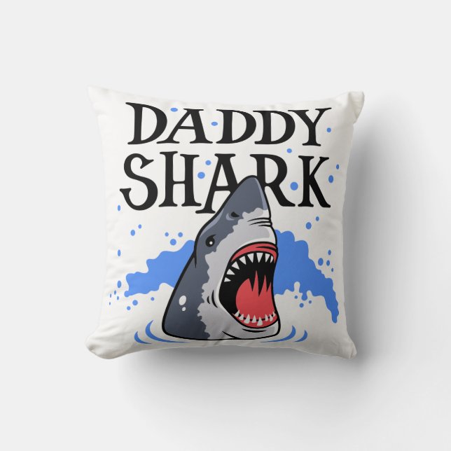 Daddy Shark - Great White Cushion (Front)