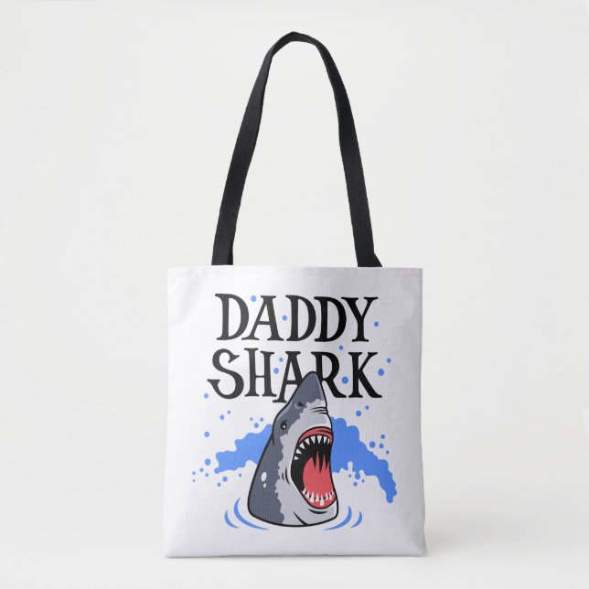 Daddy Shark - Great White Tote Bag (Front)