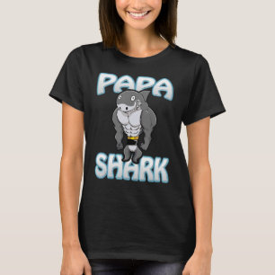 Daddy Shark Papa Muscular Work Out Gym Dad Father' T-Shirt