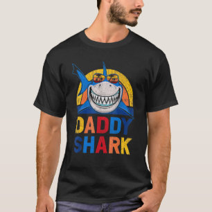 Daddy Shark Retro Pyjamas Father Day Daddy Shark T-Shirt