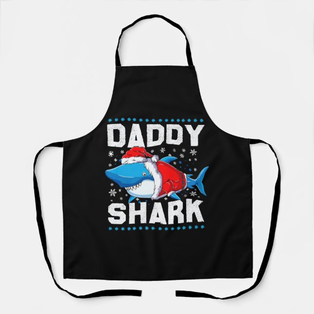 Daddy Shark Santa Fathers Day Apron (Front)