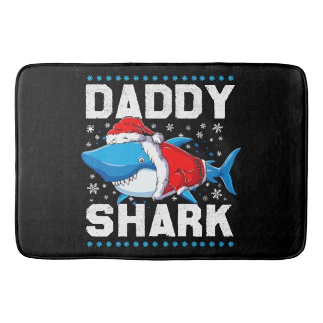 Daddy Shark Santa Fathers Day Bath Mat (Front)