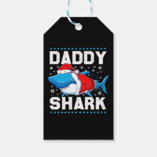 Daddy Shark Santa Fathers Day Gift Tags