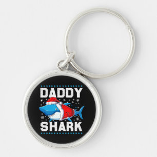 Daddy Shark Santa Fathers Day Key Ring