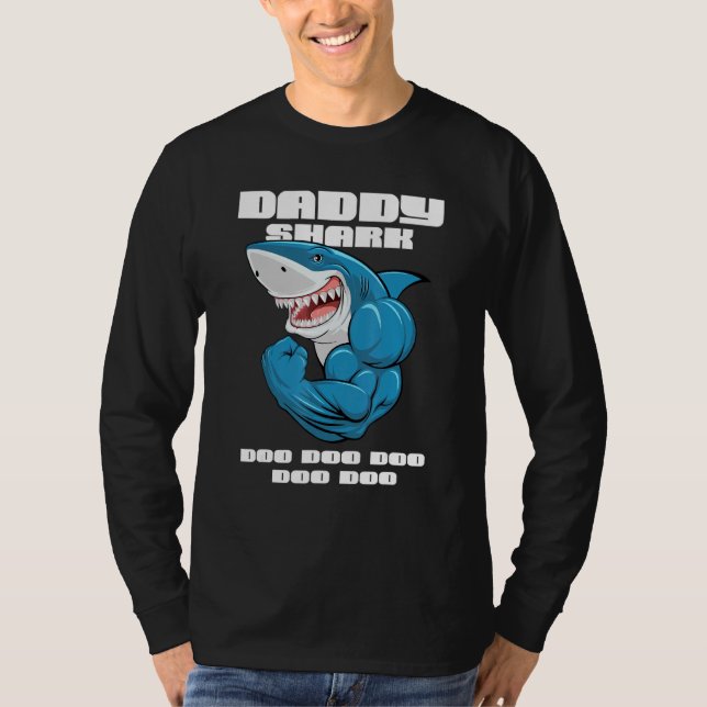 Daddy Shark Shark Fish Father  Dad T-Shirt (Front)