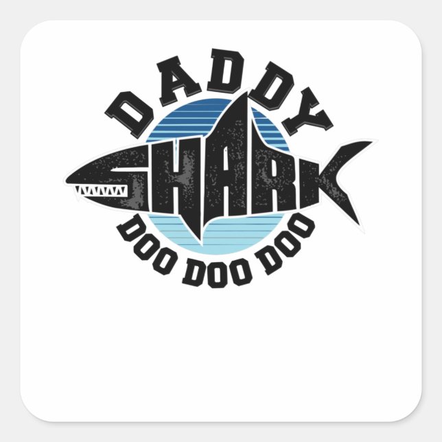 Daddy Shark Square Sticker (Front)