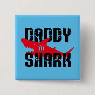 Daddy Shark Worn Graphic 15 Cm Square Badge