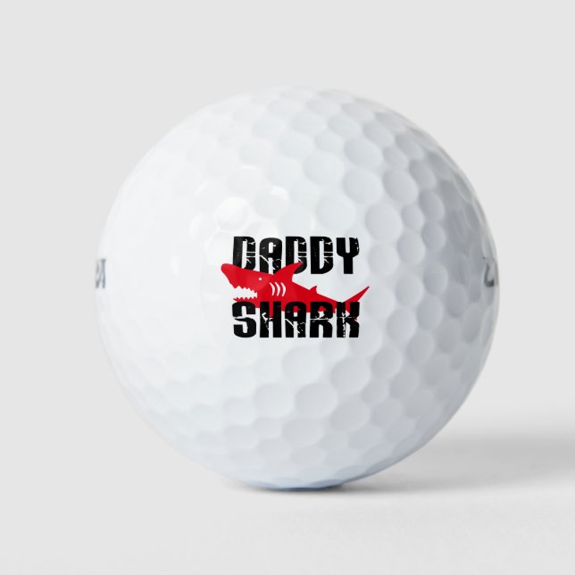 Daddy Shark Worn Graphic Golf Balls (Front)