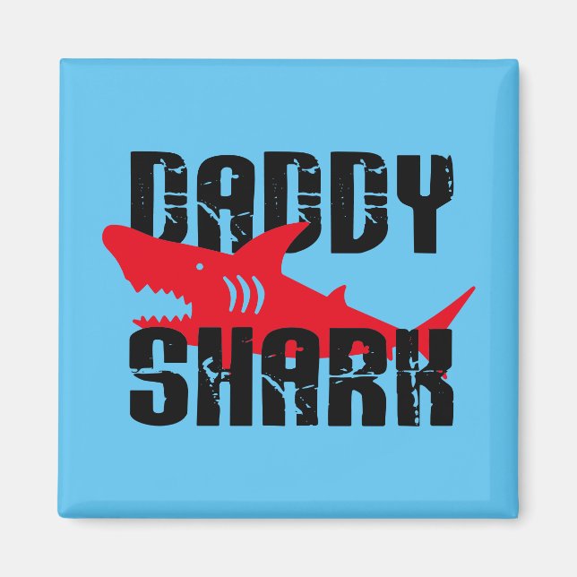 Daddy Shark Worn Graphic Magnet (Front)