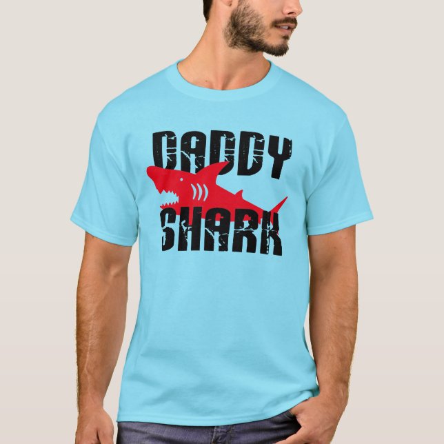 Daddy Shark Worn Graphic T-Shirt (Front)