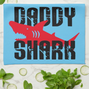 Daddy Shark Worn Graphic Tea Towel