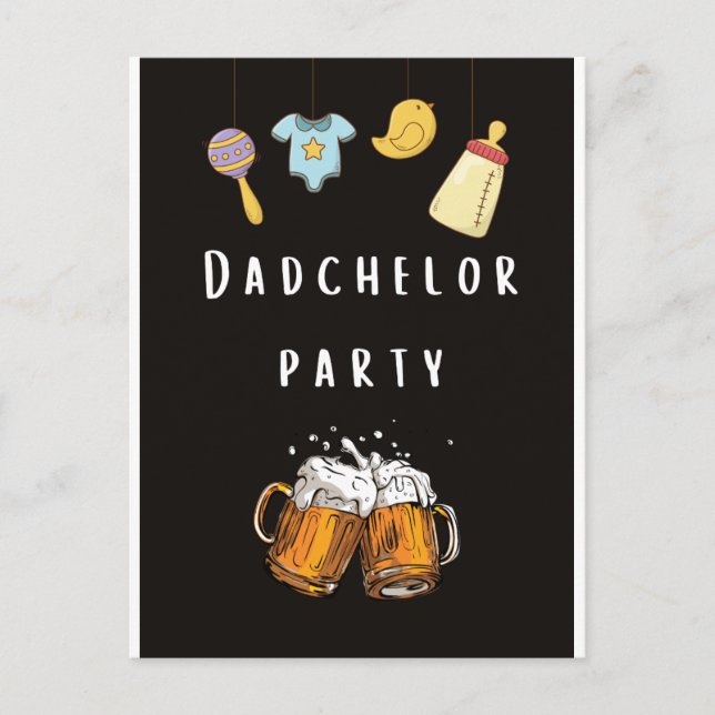 daddy shower diaper dadchelor party invites postcard (Front)