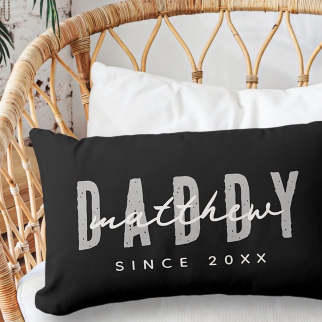 Daddy Since 20XX Modern Elegant Simple Lumbar Cushion (Creator Uploaded)