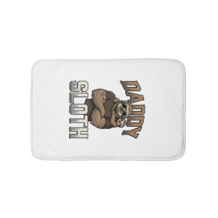 Daddy Sloth Funny Family Vintage Engraving Shirt_1 Bath Mat