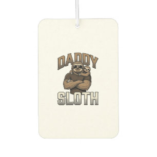 Daddy Sloth Funny Family Vintage Engraving Shirt_1 Car Air Freshener