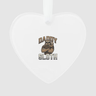 Daddy Sloth Funny Family Vintage Engraving Shirt_1 Ornament
