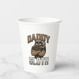 Daddy Sloth Funny Family Vintage Engraving Shirt_1 Paper Cups